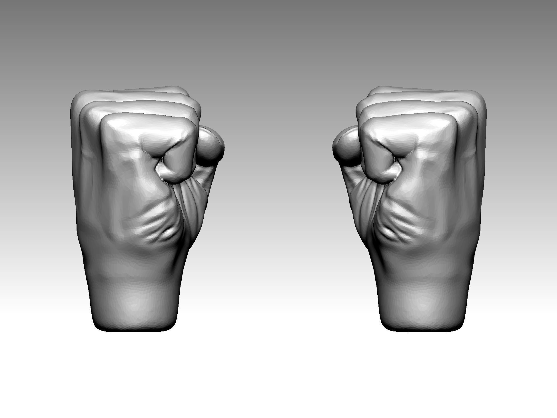 fist fingers male 3D print model_2