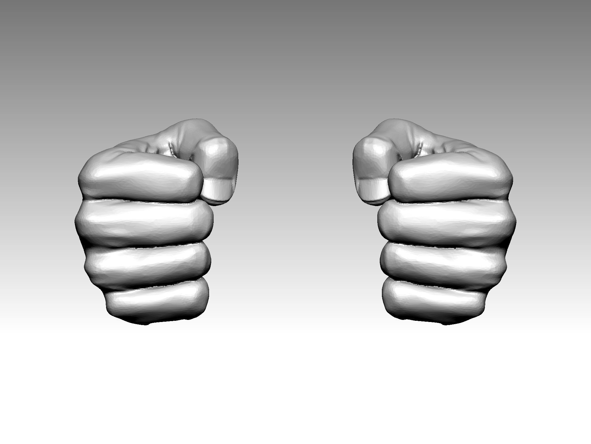 fist fingers male 3D print model_4