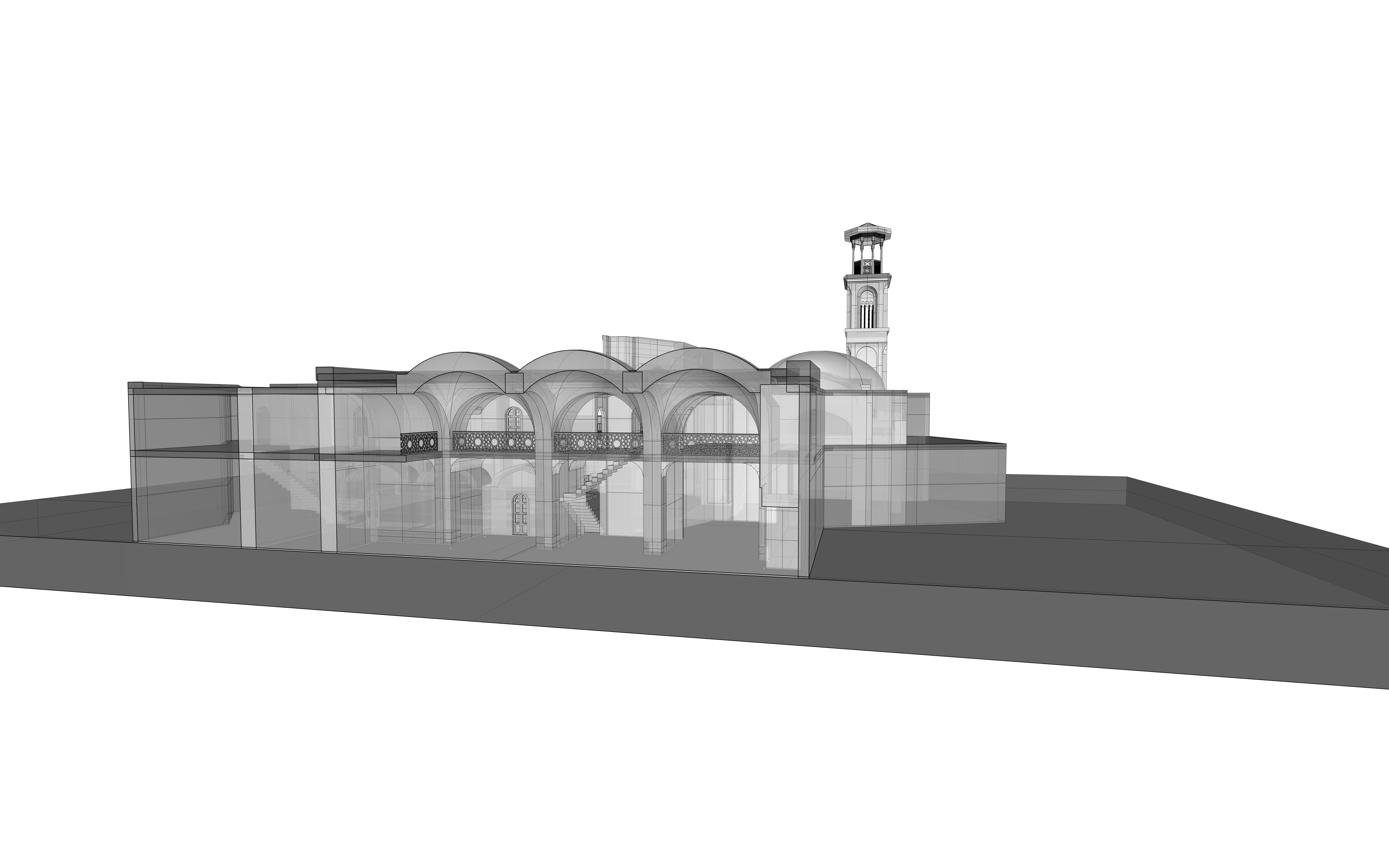 Haj Qanbar Ali Khan Mosque 3d Model Ancient Persian architecture 3D model_6