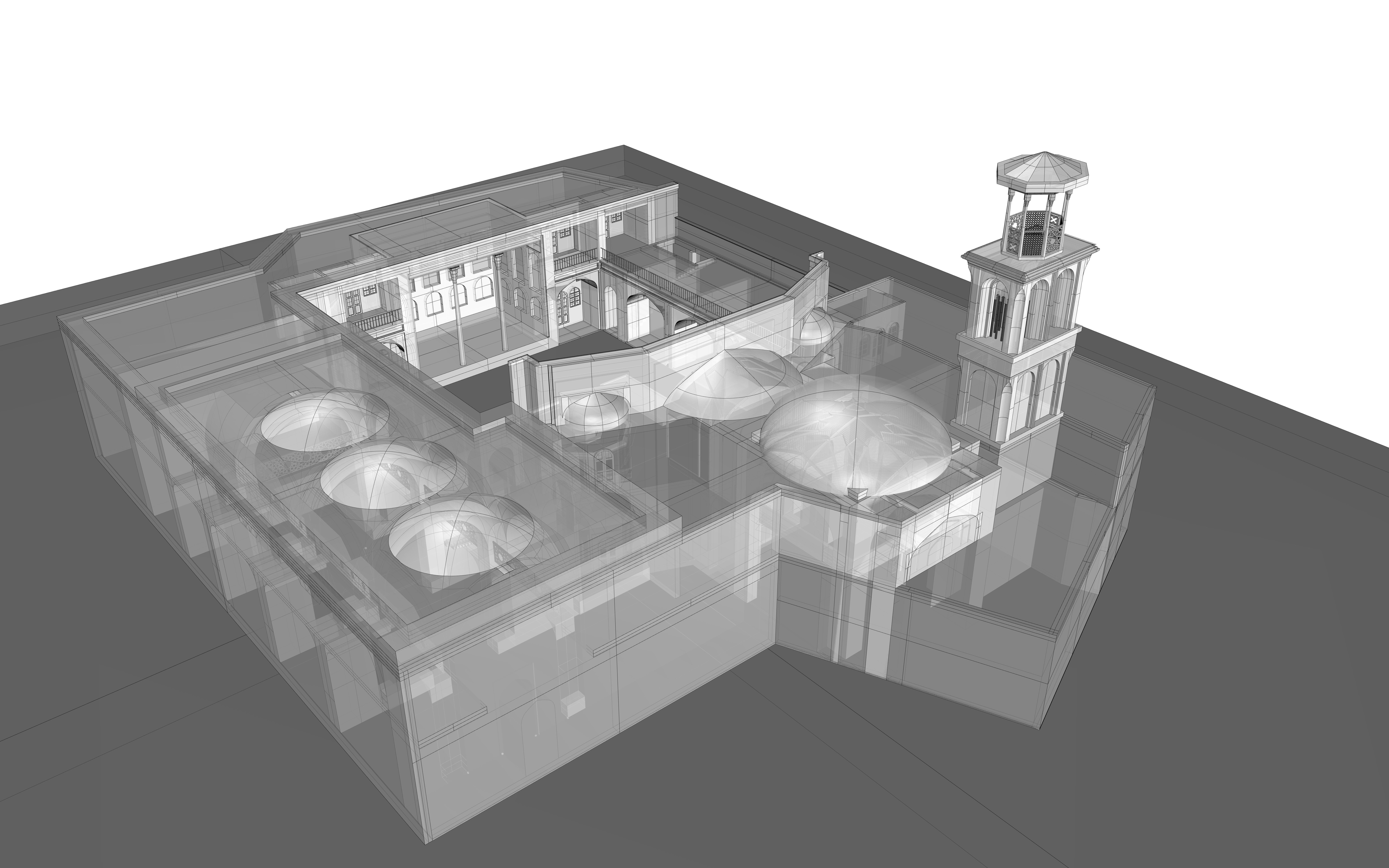 Haj Qanbar Ali Khan Mosque 3d Model Ancient Persian architecture 3D model_9