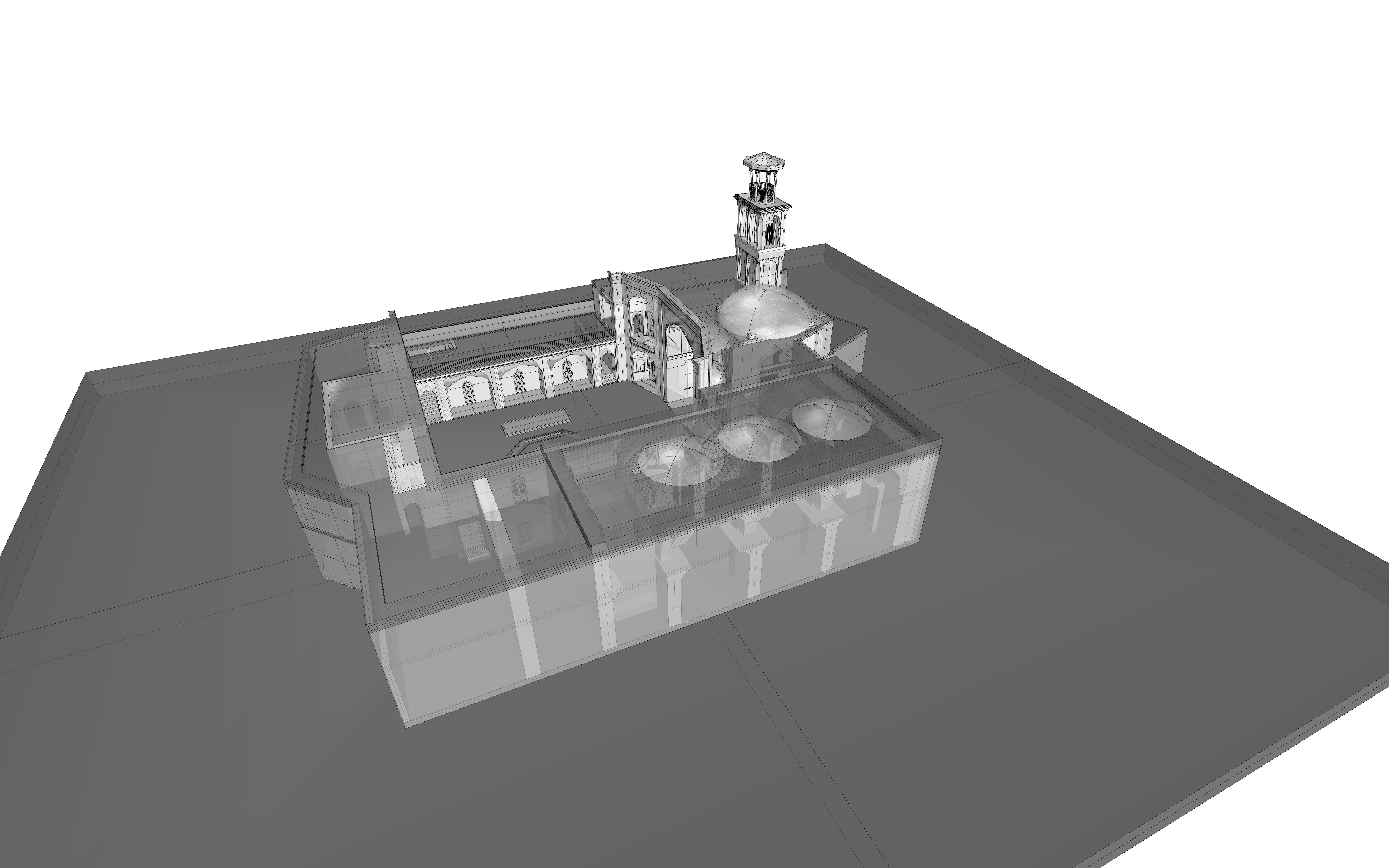 Haj Qanbar Ali Khan Mosque 3d Model Ancient Persian architecture 3D model_4