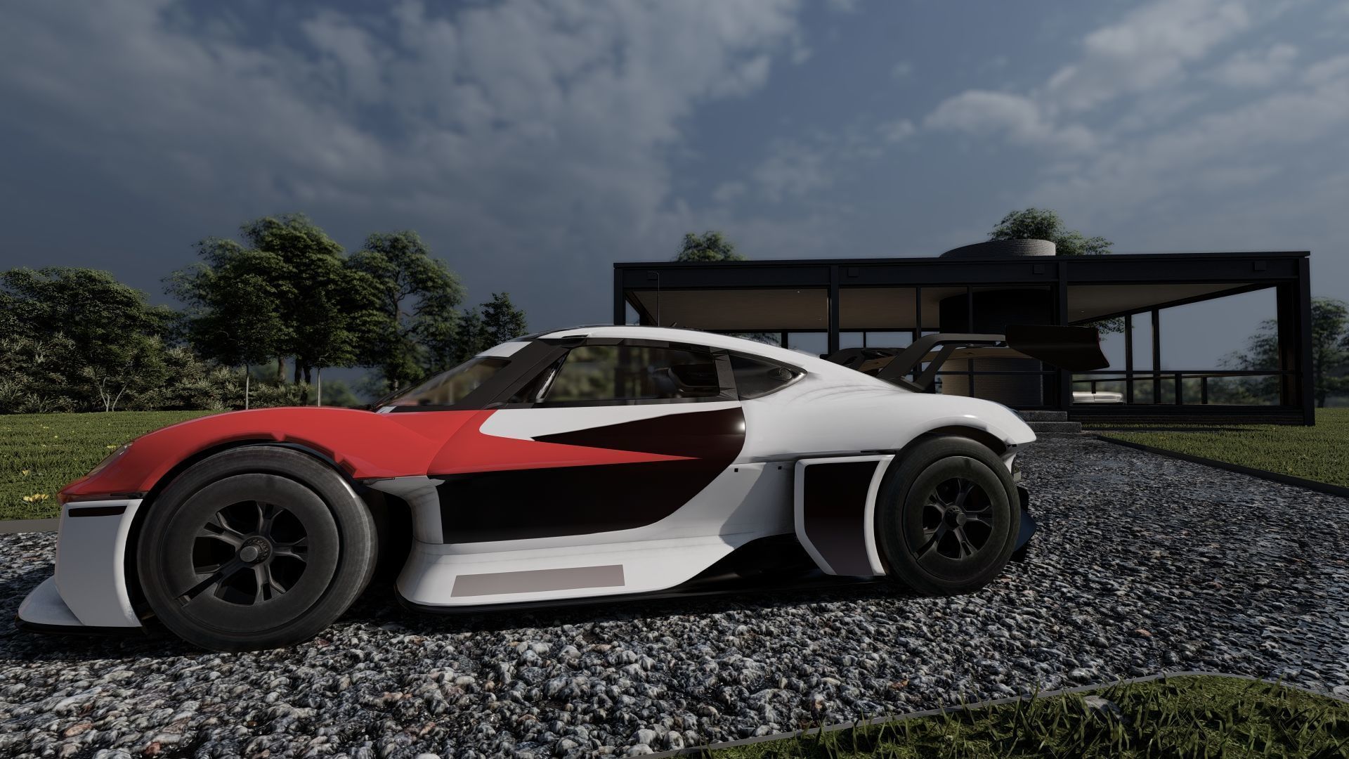 Electric concept Car 3D model_1