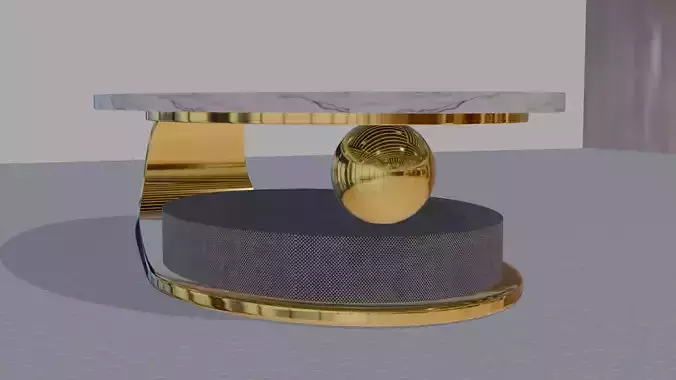 Modern Gold and Marble Coffe Table