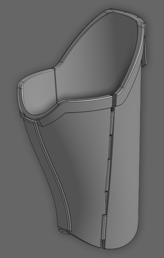 Mandalorian Right Shin Guard 3D print model_5