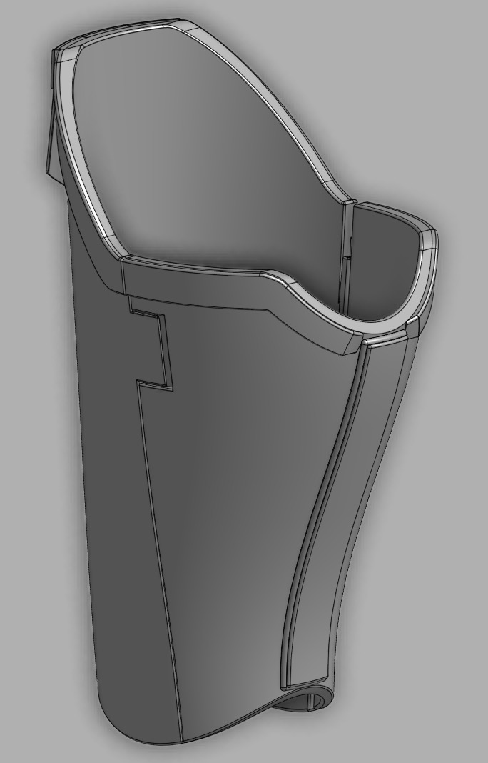 Mandalorian Right Shin Guard 3D print model_4