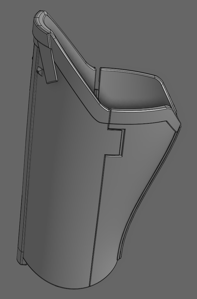 Mandalorian Right Shin Guard 3D print model_2