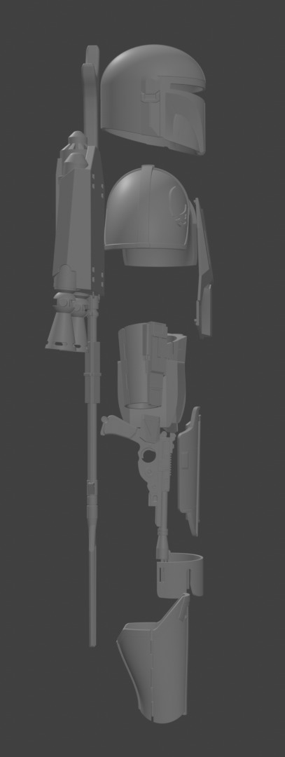 Full Mandalorian Armor and Weapons 3D print model_3