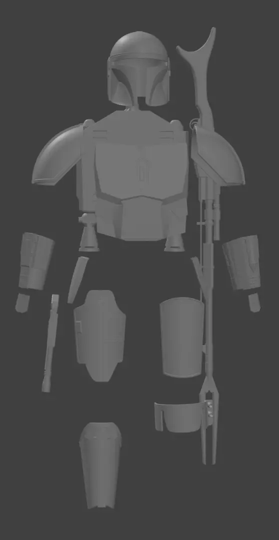 Full Mandalorian Armor and Weapons 3D print model_0