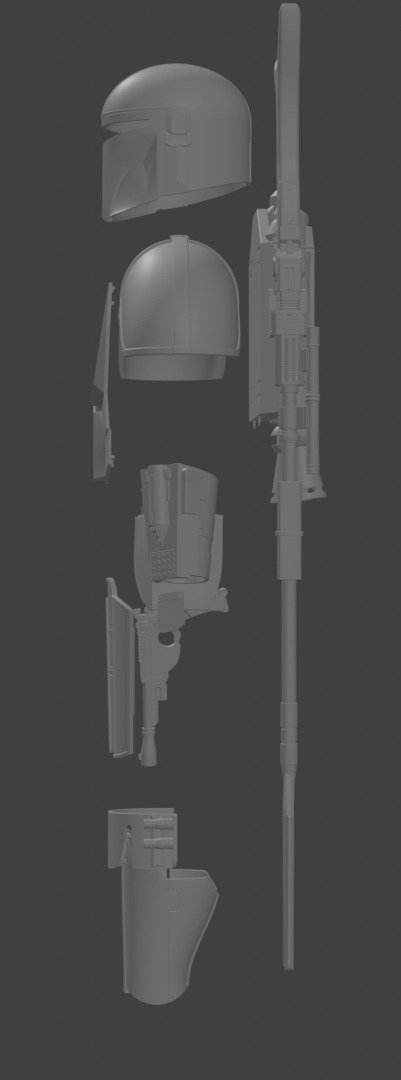 Full Mandalorian Armor and Weapons 3D print model_1