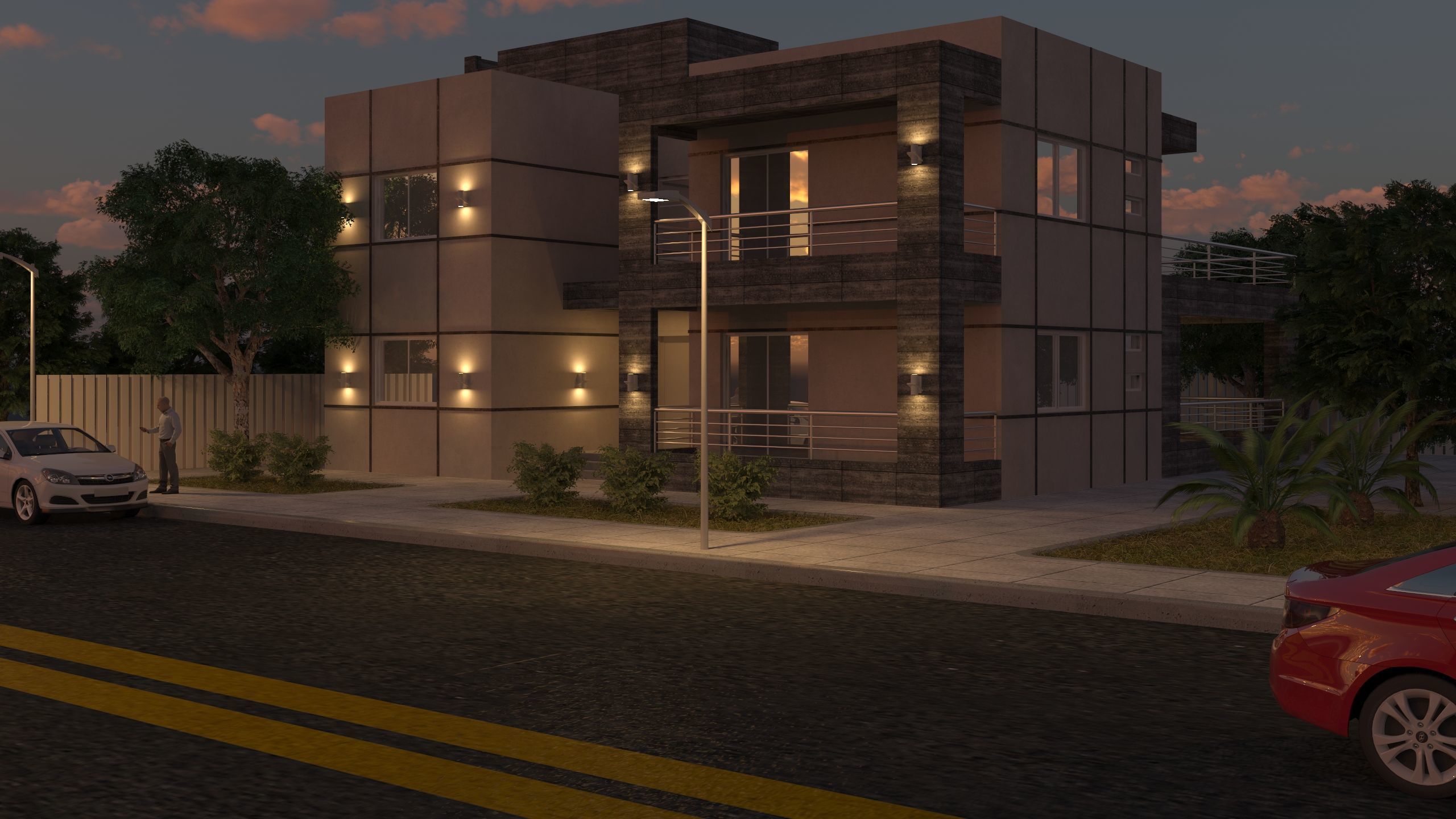 Modern Exterior Villa 3D Model 3D model_9