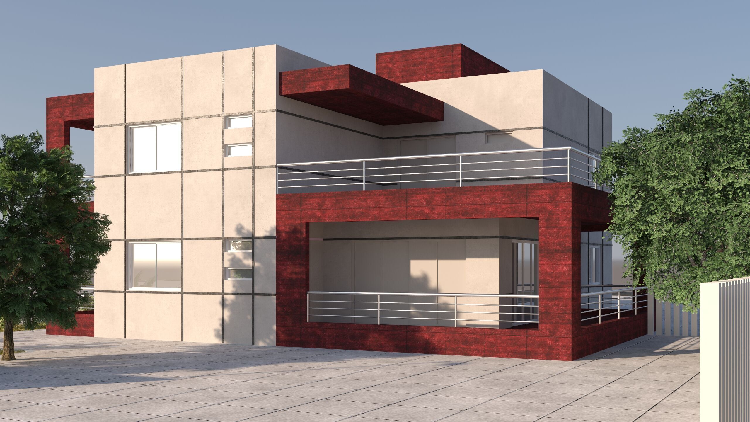 Modern Exterior Villa 3D Model 3D model_6