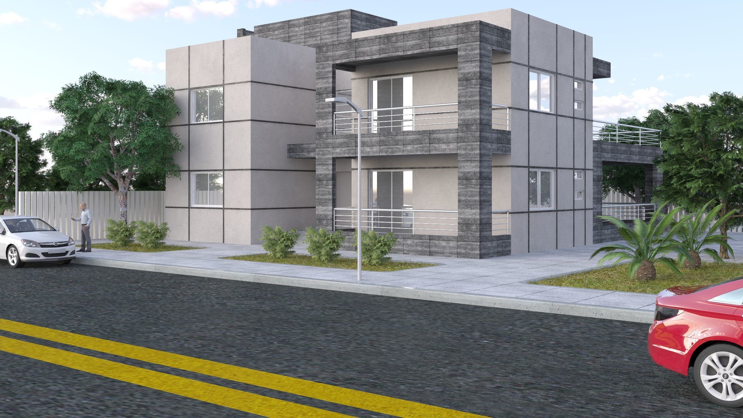 Modern Exterior Villa 3D Model 3D model_2