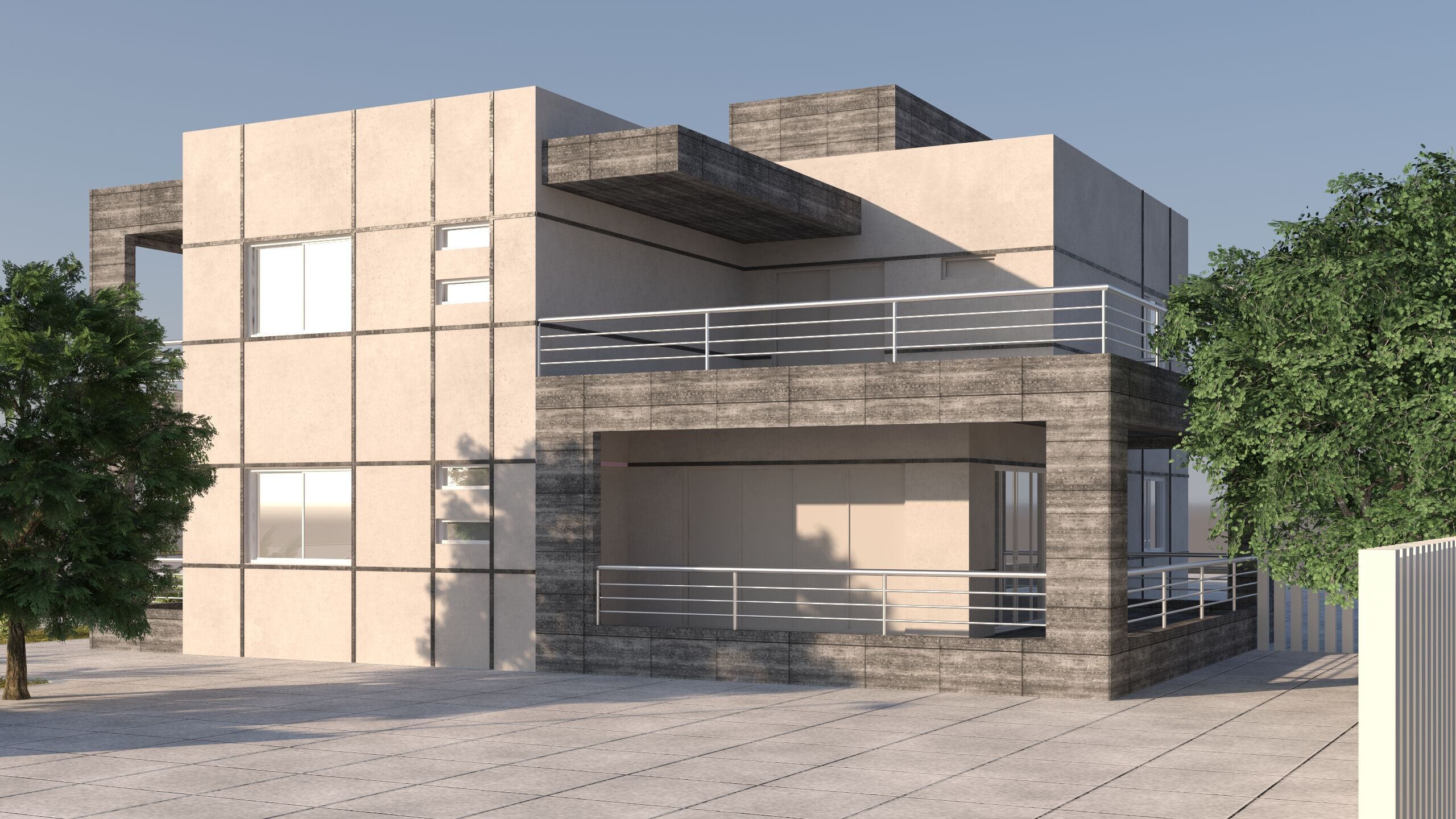 Modern Exterior Villa 3D Model 3D model_7