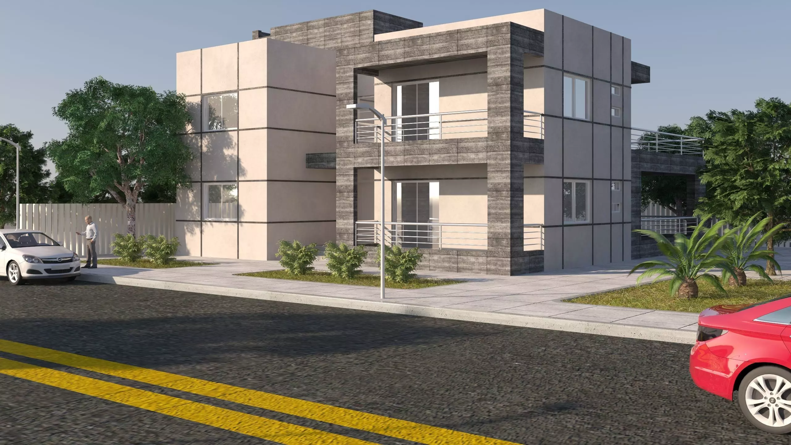 Modern Exterior Villa 3D Model 3D model_0