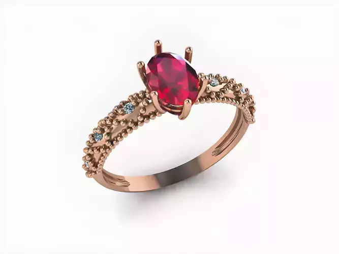 Solitaire Diamond Ring 3D print model