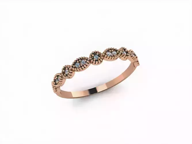 Diamond Band Ring 3D print model