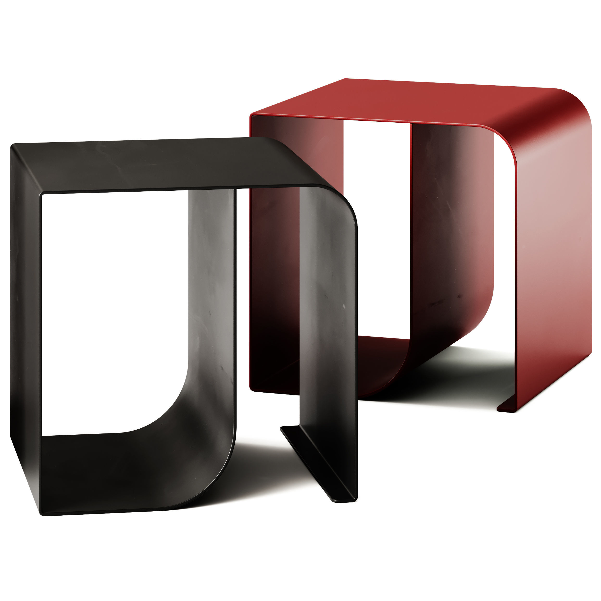 AMPM Ondule Metal Side Table 3D model_2