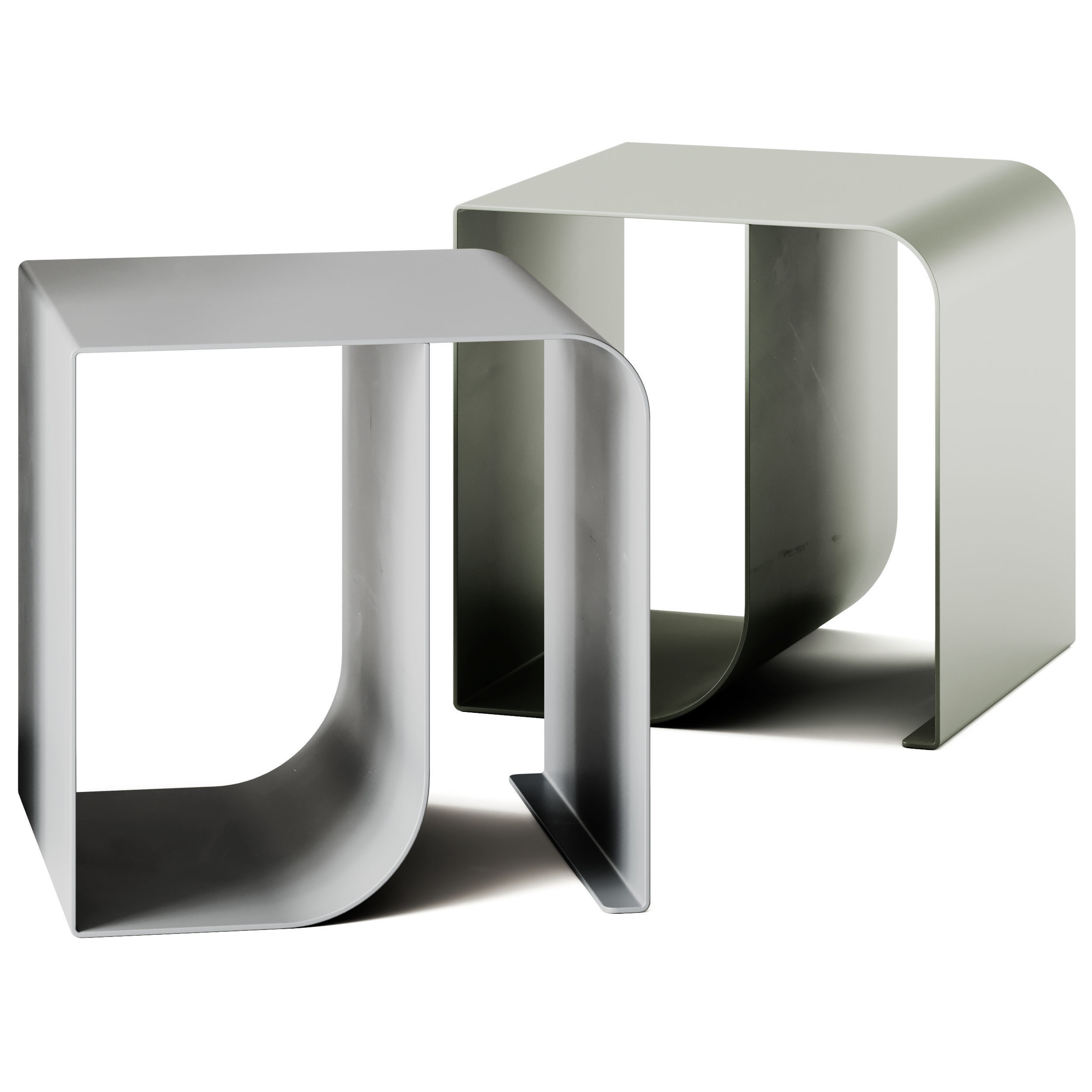 AMPM Ondule Metal Side Table 3D model_1
