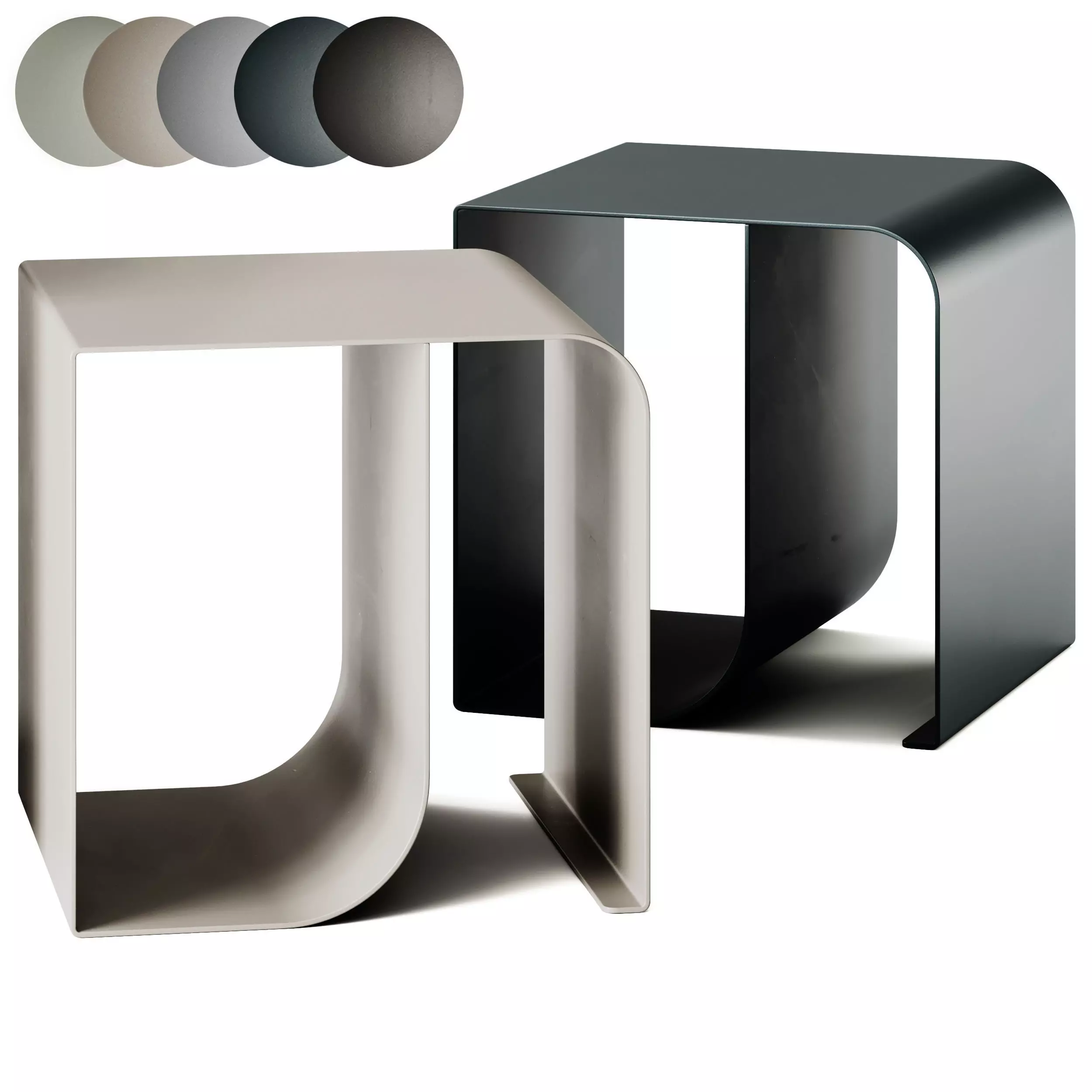 AMPM Ondule Metal Side Table 3D model_0