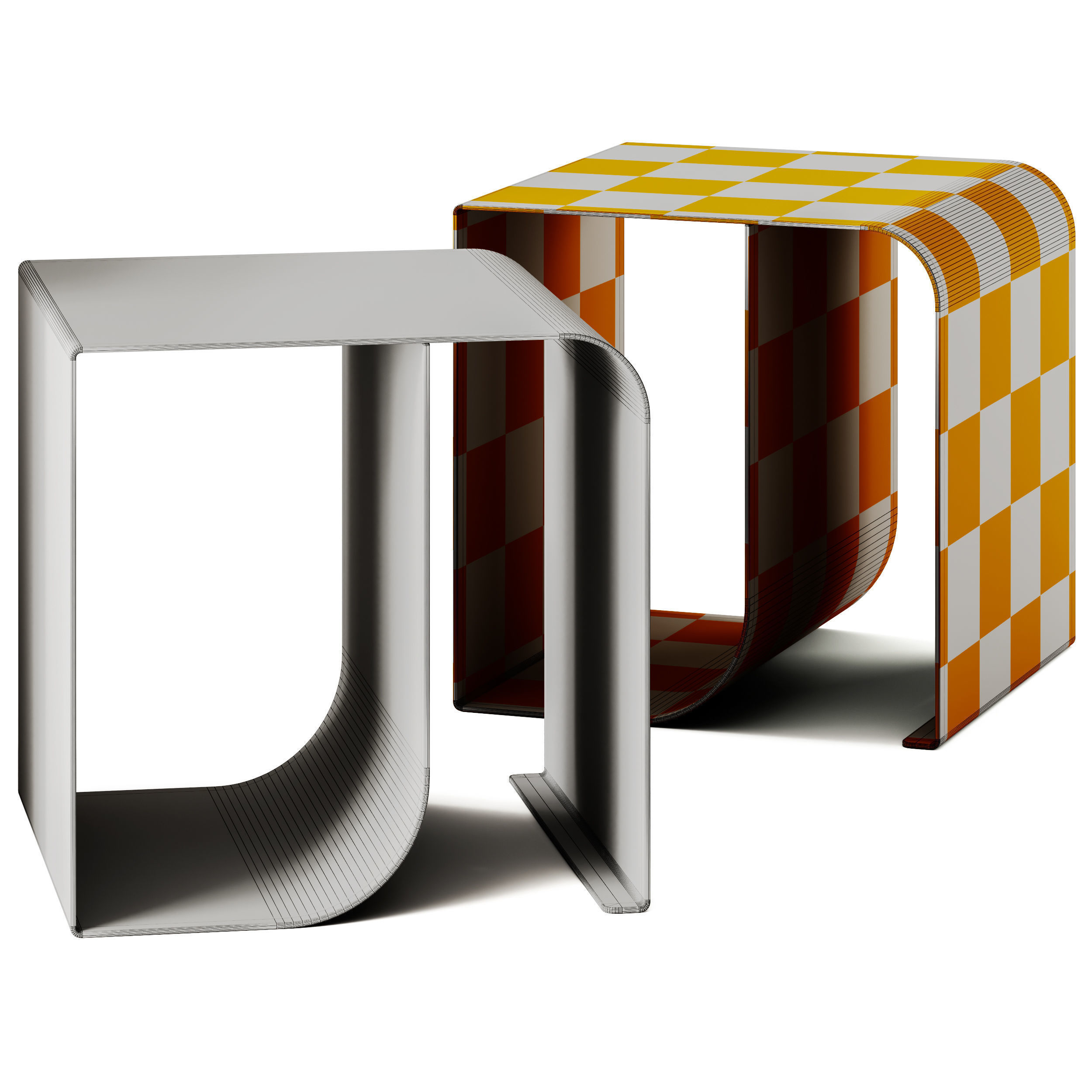AMPM Ondule Metal Side Table 3D model_5