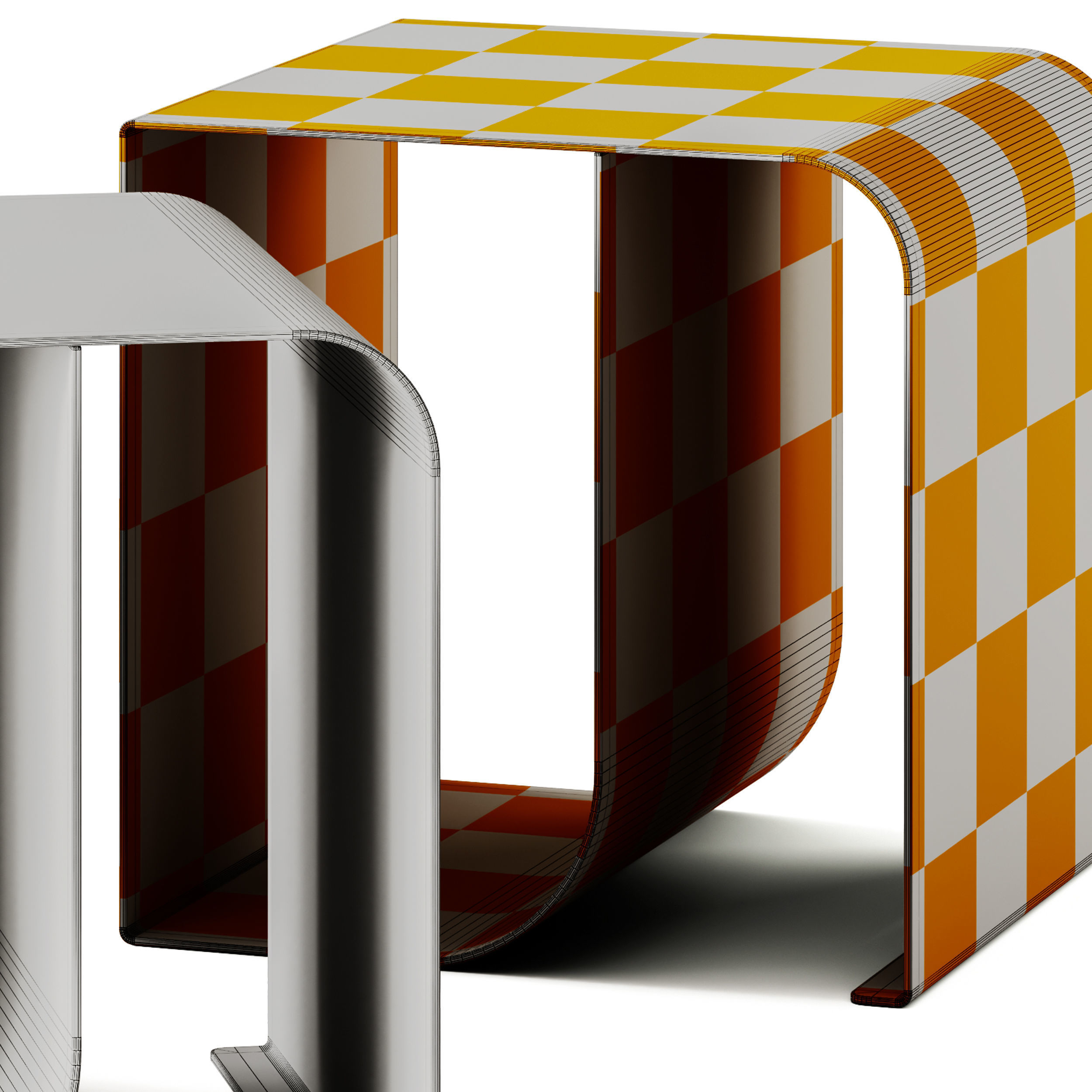 AMPM Ondule Metal Side Table 3D model_6