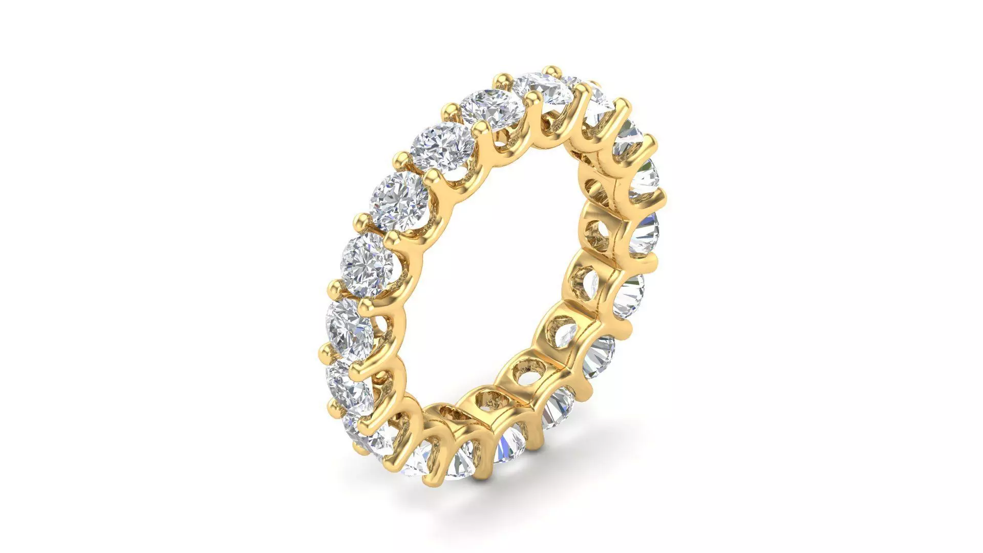 U Shaped Eternity Ring 3 point 8 mm stone size swiss 15 and EU55 3D print model_0