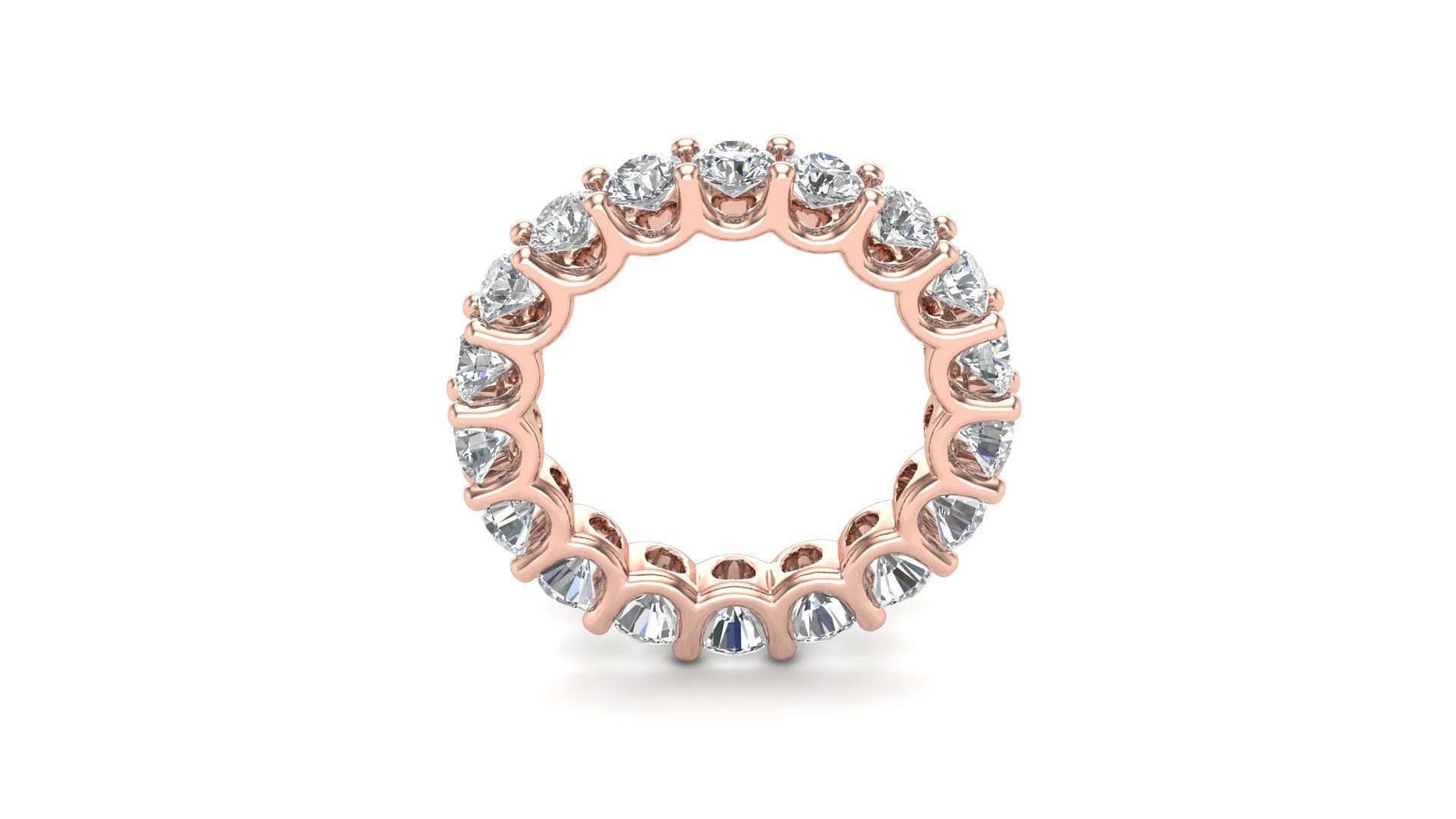 U Shaped Eternity Ring 3 point 8 mm stone size swiss 15 and EU55 3D print model_5