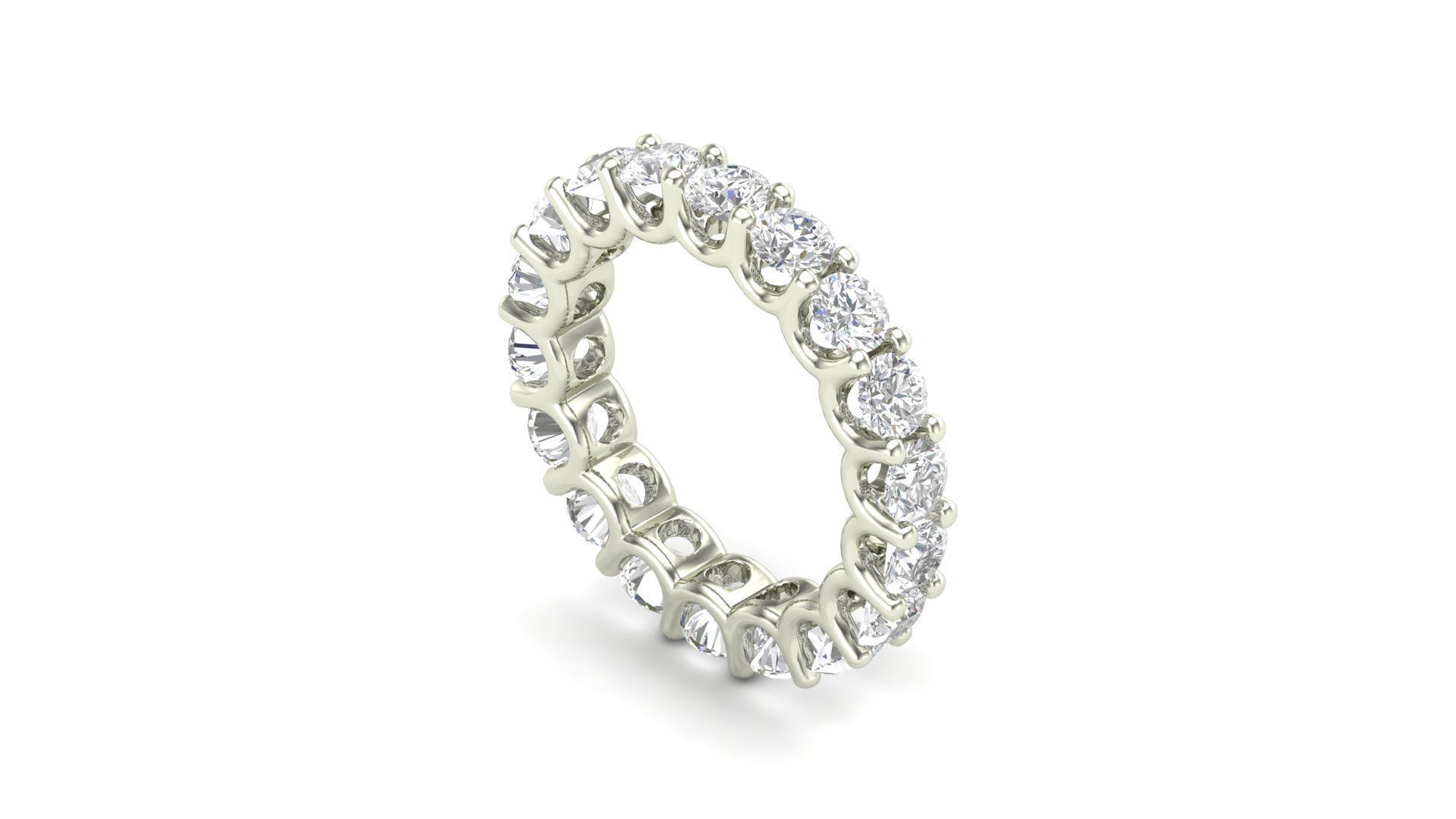 U Shaped Eternity Ring 3 point 8 mm stone size swiss 15 and EU55 3D print model_7