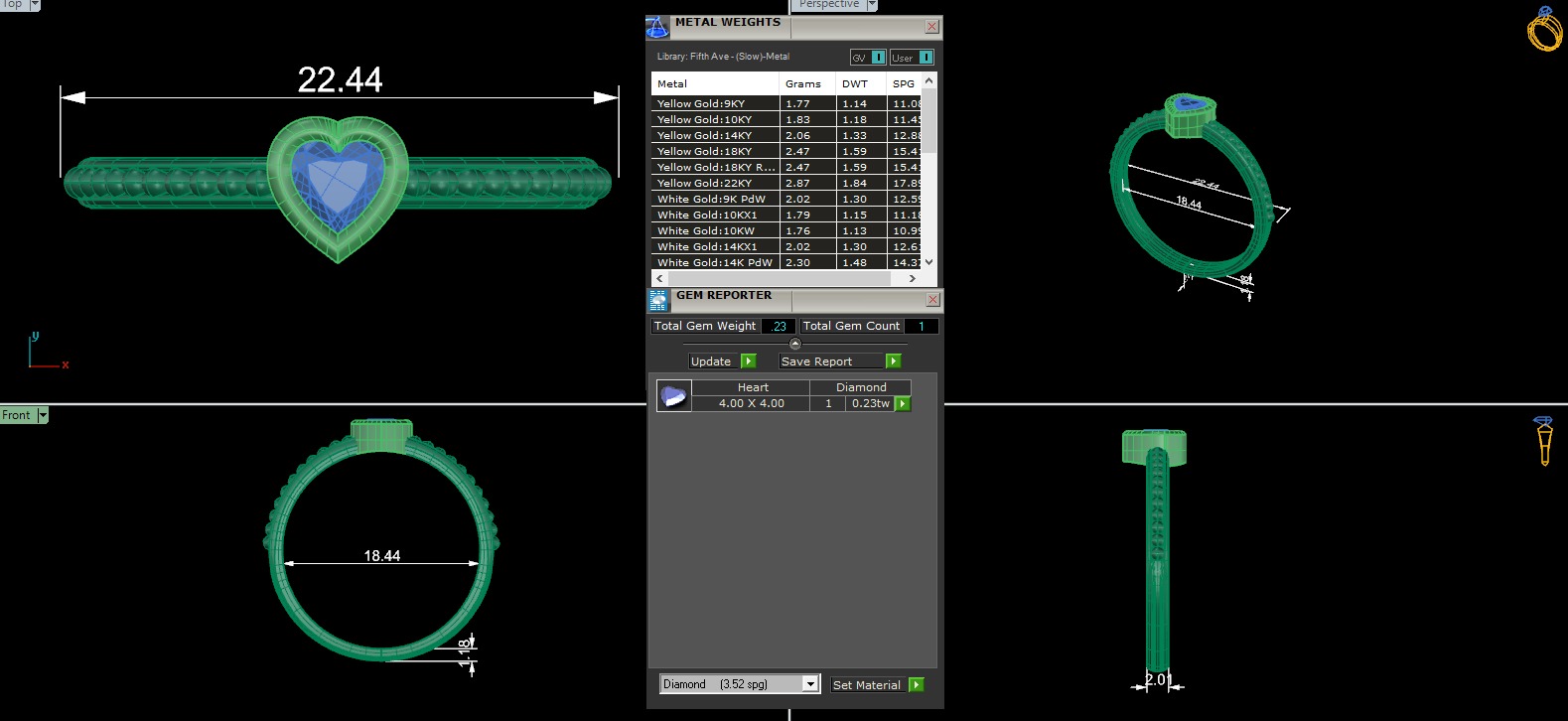 Delicate Diamond Ring 3D print model_3