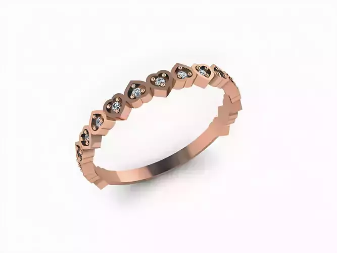 Diamond Band Ring 3D print model