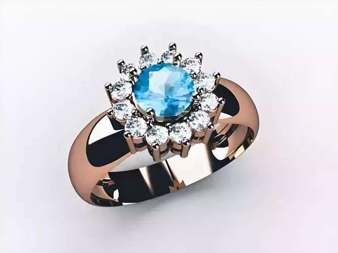 Solitaire Diamond Ring 3D print model