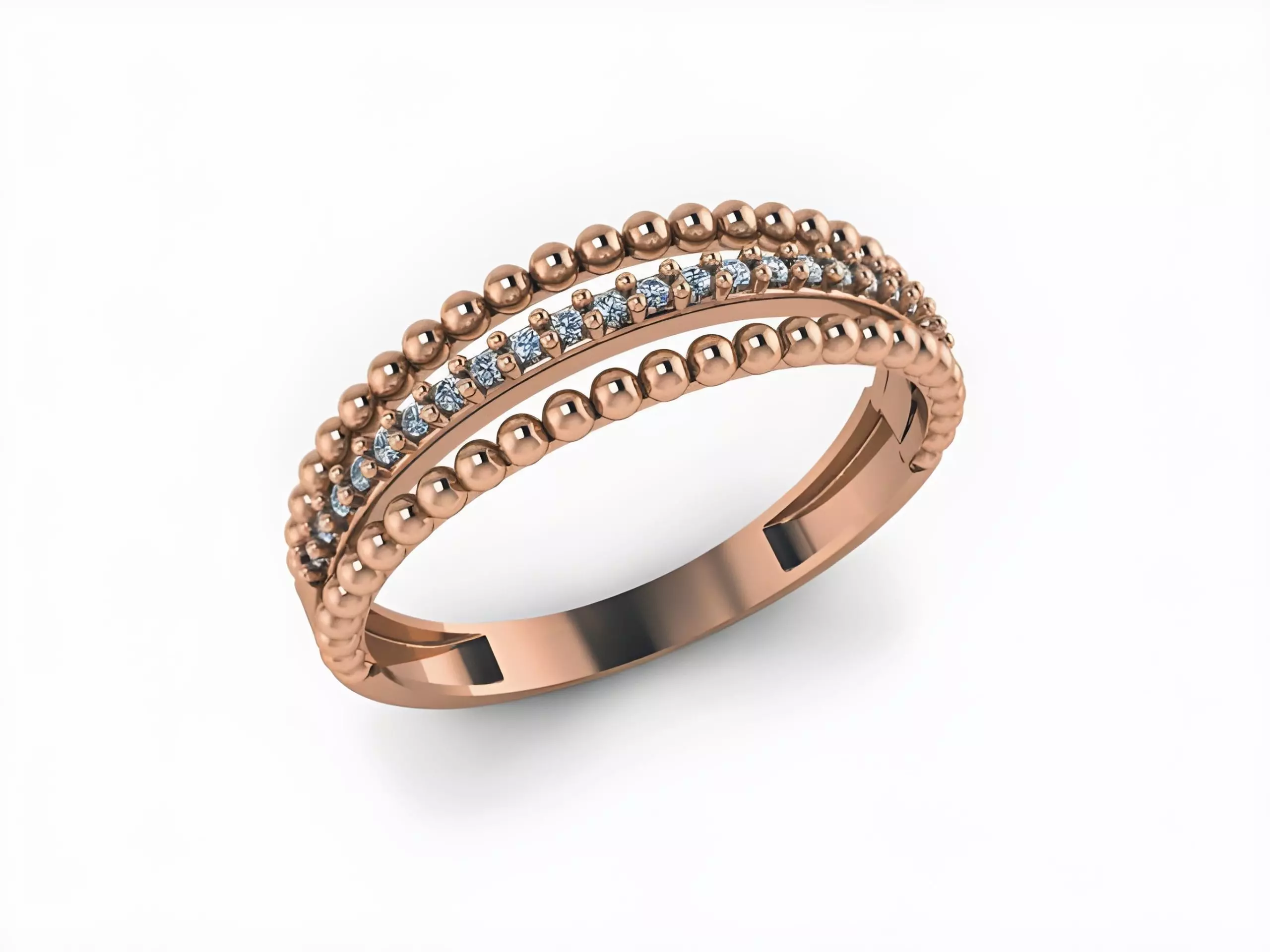 Diamond Band Ring 3D print model_0