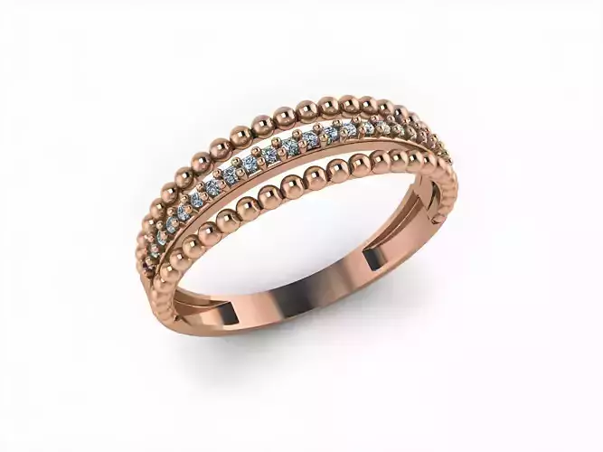 Diamond Band Ring 3D print model