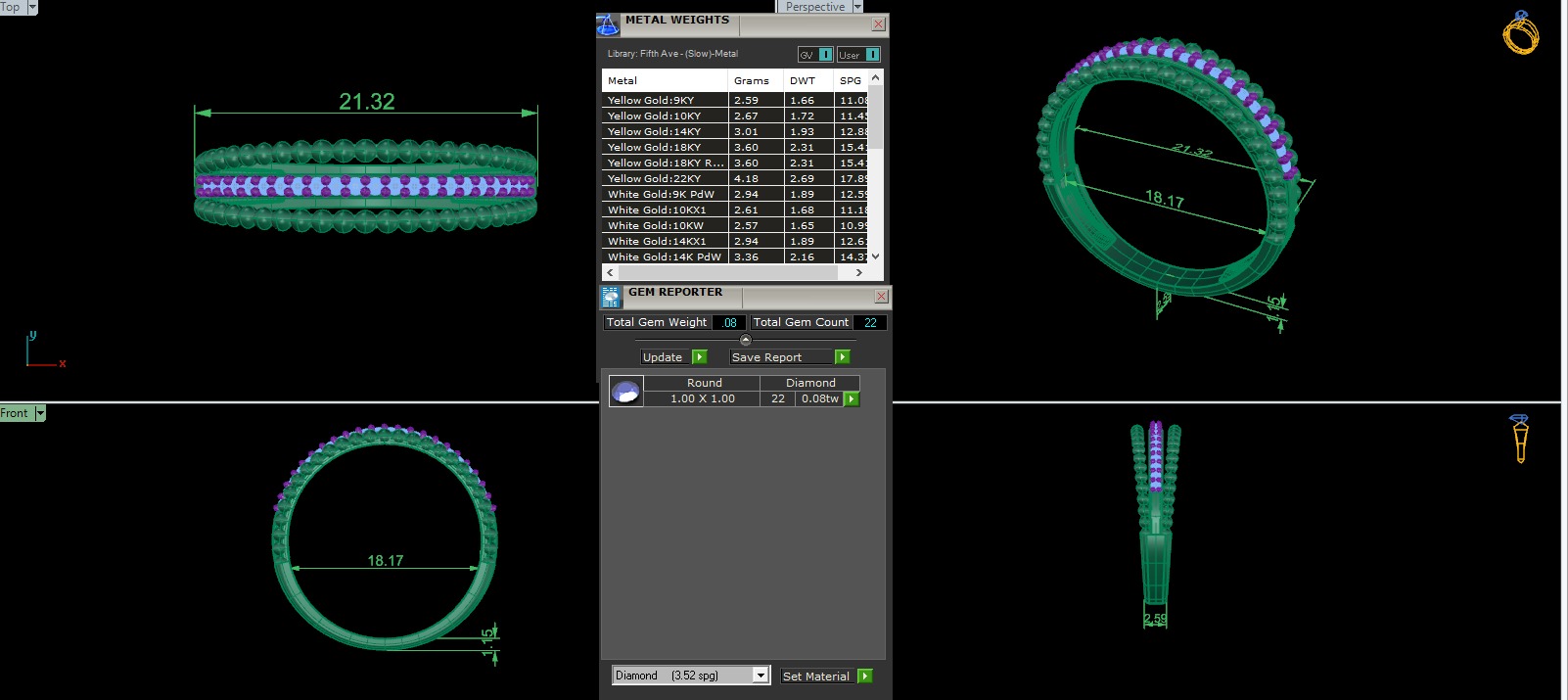 Diamond Band Ring 3D print model_3