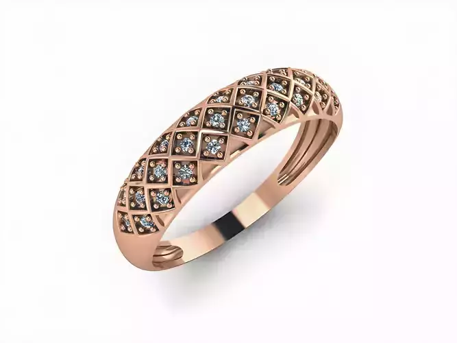 Diamond Band Ring 3D print model