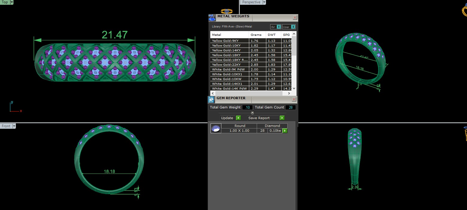 Diamond Band Ring 3D print model_3