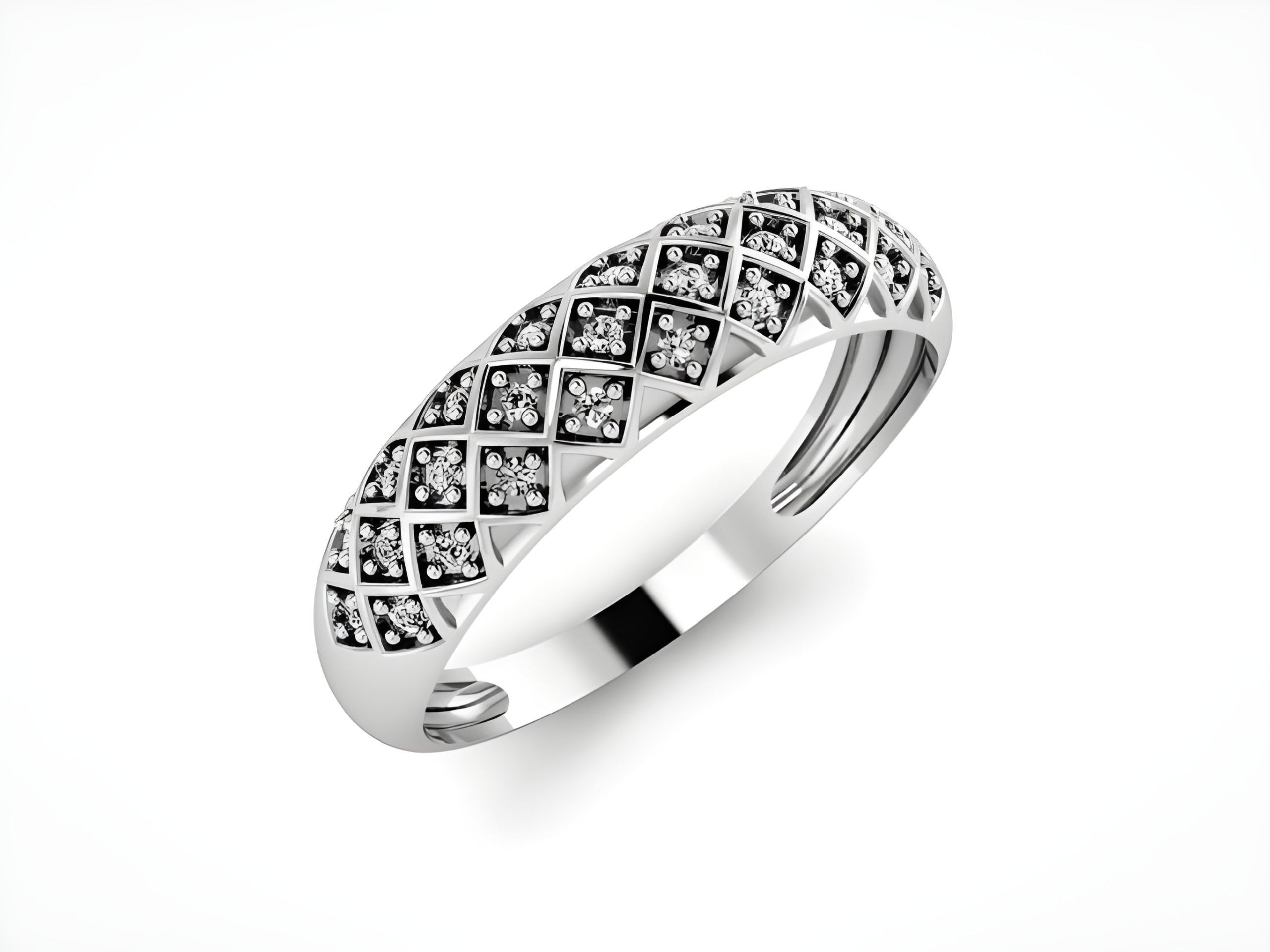 Diamond Band Ring 3D print model_2