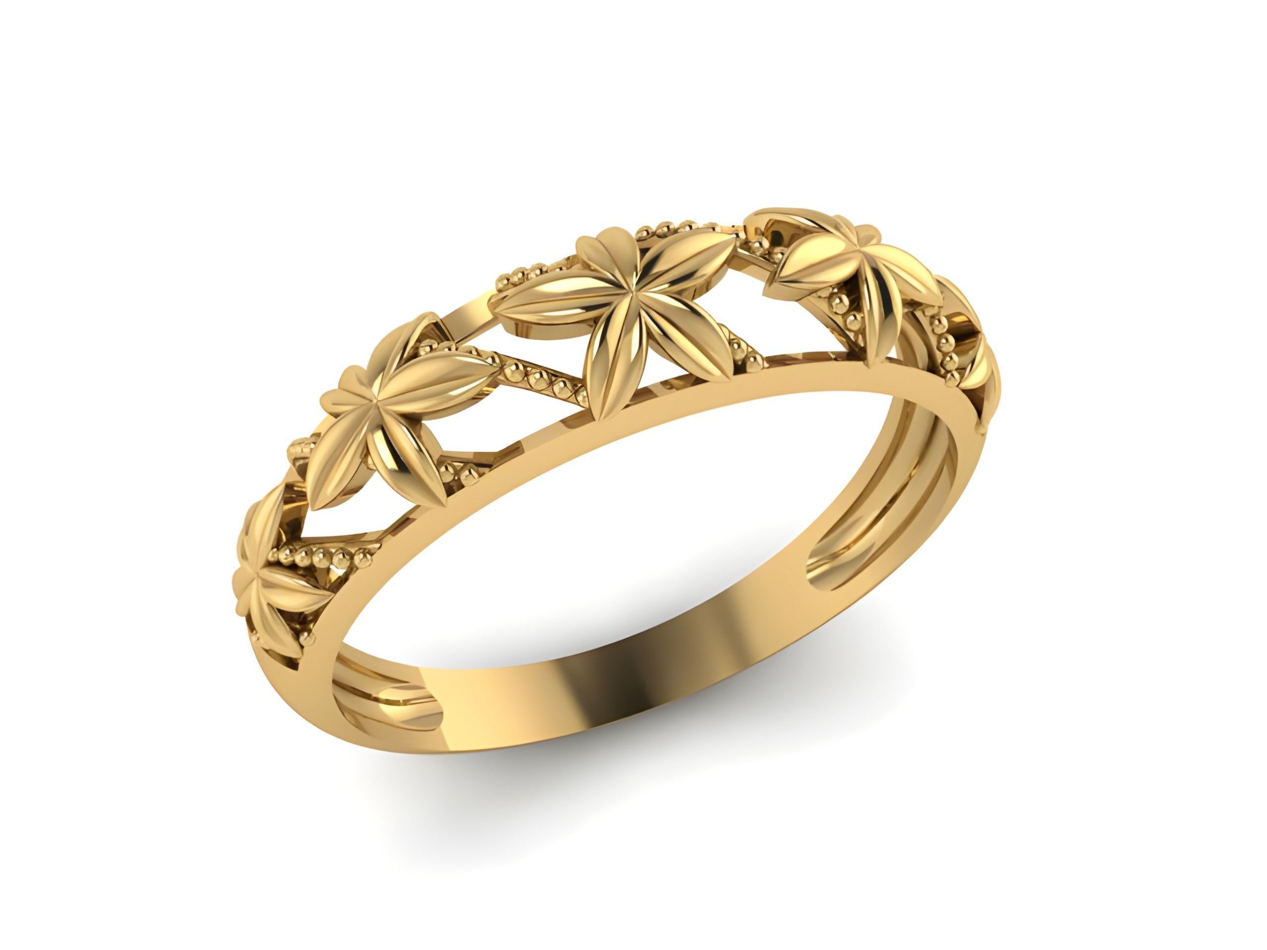 Plain Gold Band Ring 3D print model_1