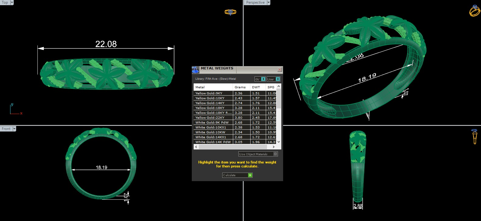 Plain Gold Band Ring 3D print model_3