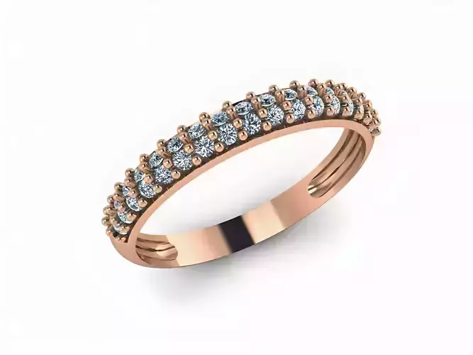 Diamond Band Ring 3D print model