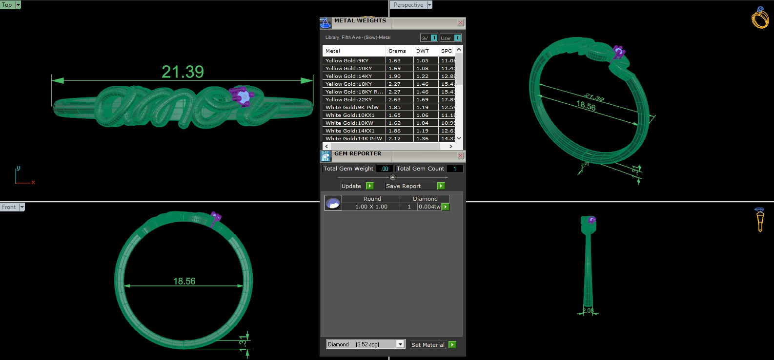 Amor Love Valentine Delicate Diamond Ring 3D print model_3