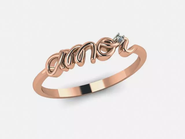 Amor Love Valentine Delicate Diamond Ring 3D print model_0