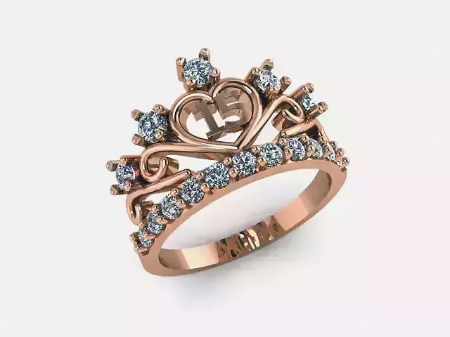 15th Birthday Crown Ring