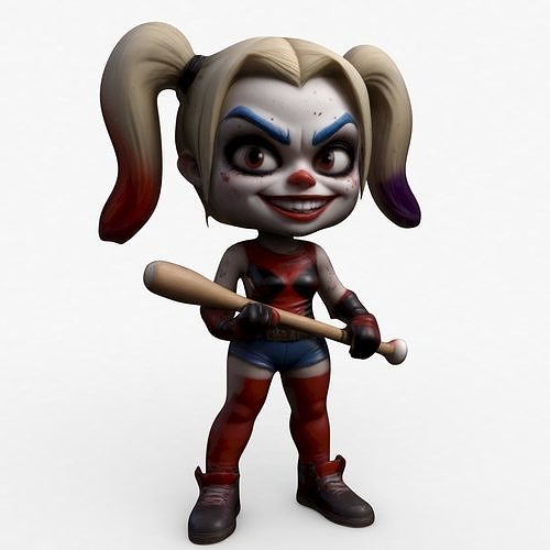 Harley Quinn Double Toy Low-poly 3D model