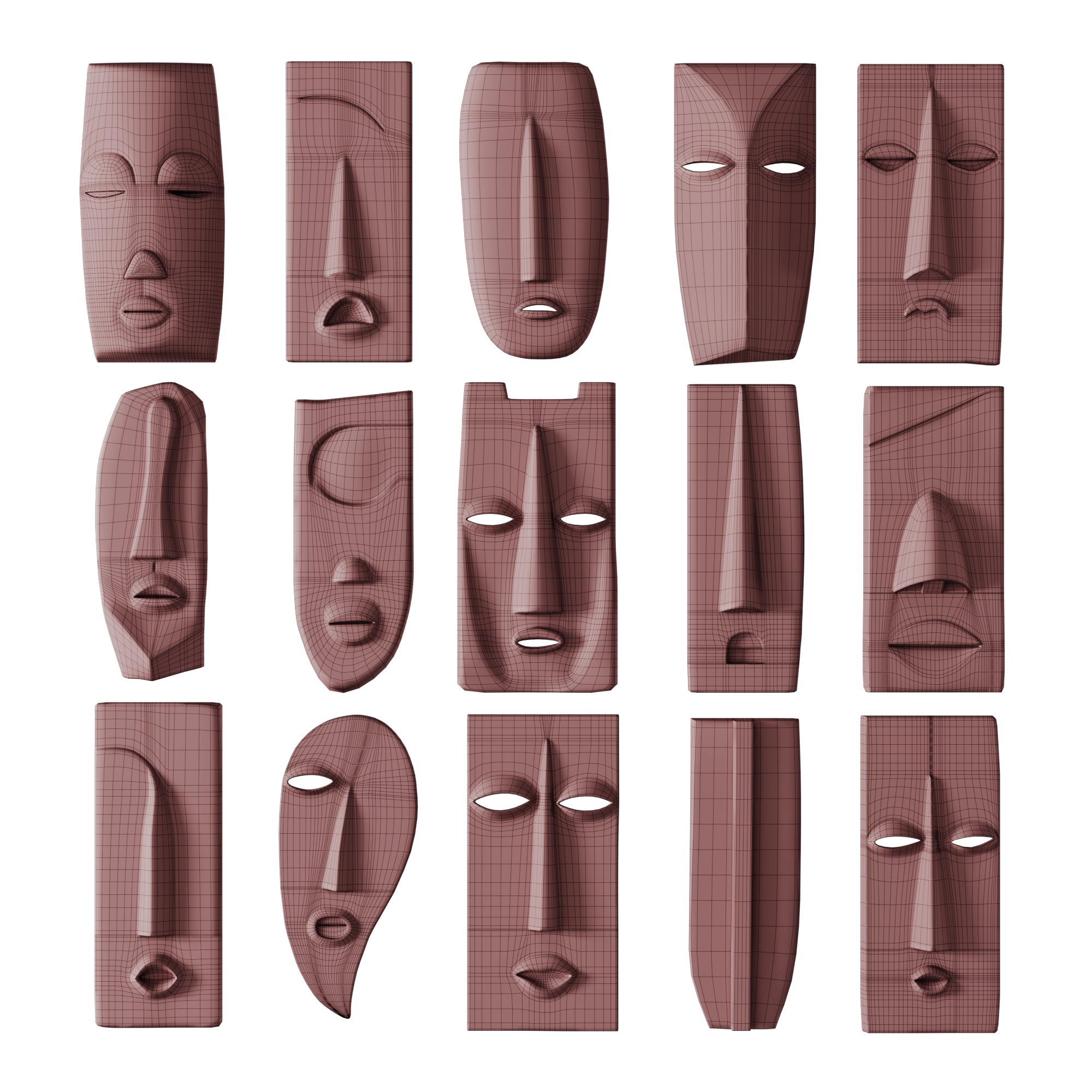 Wall Decor Mask Collection  3D model_2