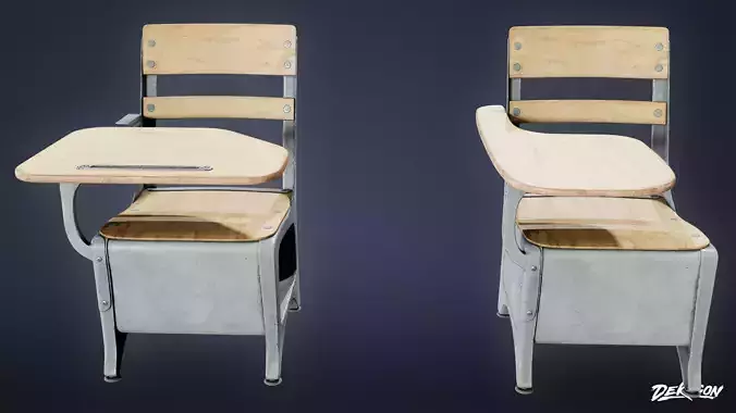 SCHOOL - Desk 01 - LOW POLY AND NANITE
