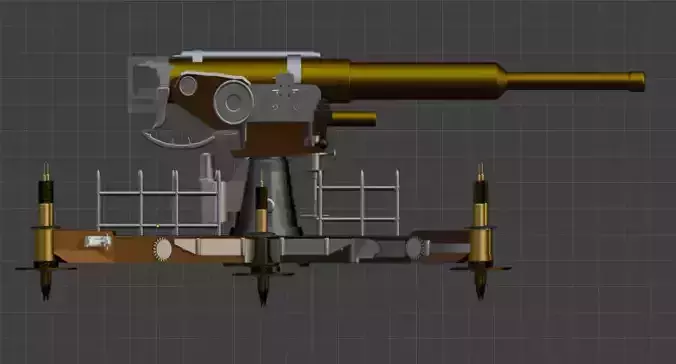 Cannon ww1 3D model