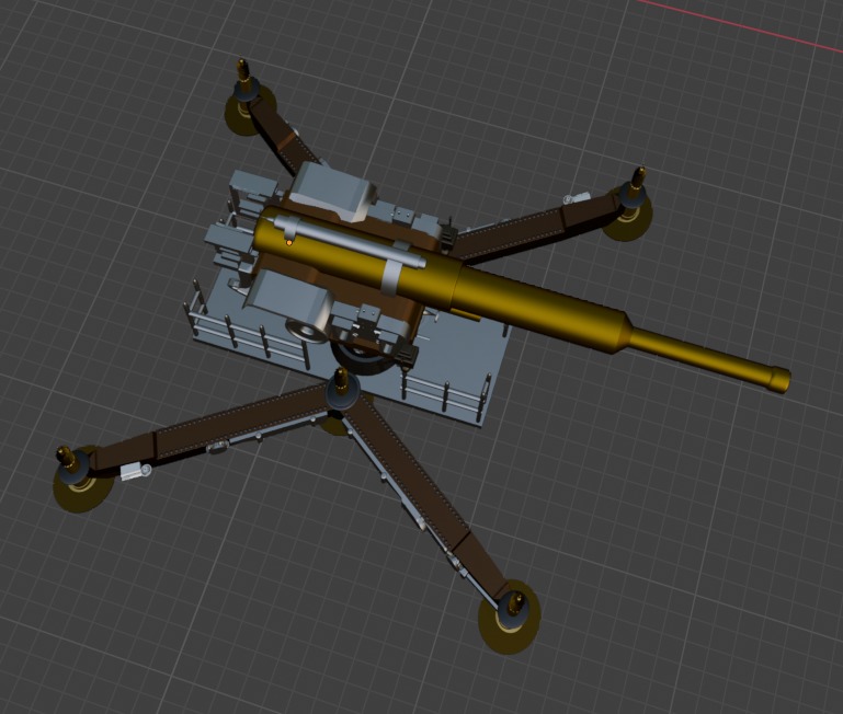 Cannon ww1 3D model_5