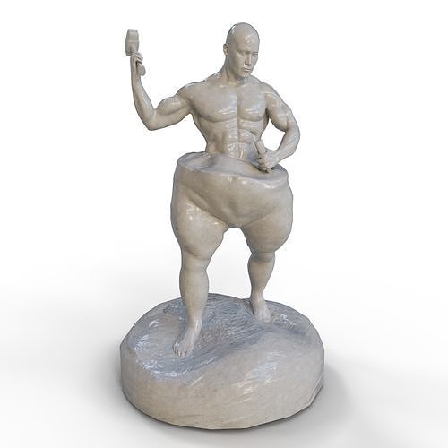 the self made man Statue - 4K PBR - Lowpoly Low-poly 3D model