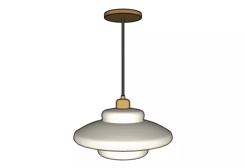 Miller Art Deco Milk Glass Pendant by Tudo and Co 3D model